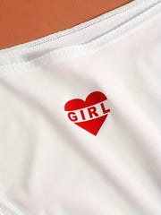 5 Pack Plus Size Sexy Heart Pattern Seamless Breathable Briefs Set