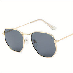 Metal Frame Polygonal Sunglasses Oval Sunshade Eyewear Golf Sports