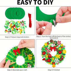 Christmas Foam Sticker Garland Snowman DIY Crafts