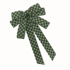 Green Plaid Bow Tie Three Layer Brooch Neck Ties