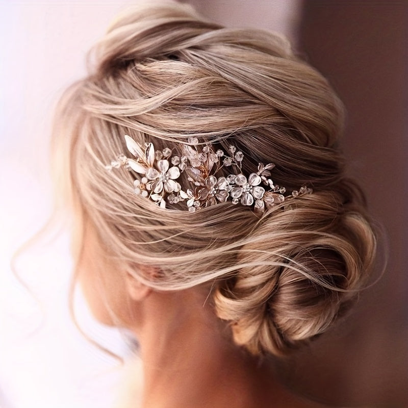 Flower Crystal Wedding Hair Pins Hair Accessories Bridal Headpiece