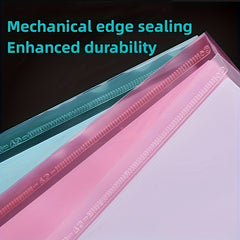 16pcs A4 Transparent Folder Button File Bag for Students Office School Home