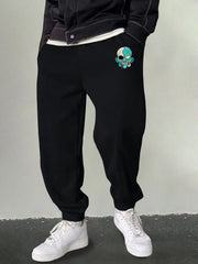 Men's Monster Print Joggers Slightly Stretch Sweatpants