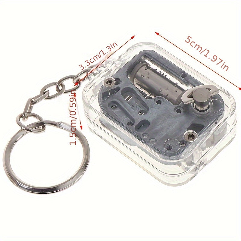 Portable Mini Acrylic Music Box Pendant for School Bag Coin Purse Keys