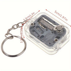 Portable Mini Acrylic Music Box Pendant for School Bag Coin Purse Keys