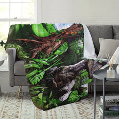 Dinosaur Printed Soft Blanket for Camping and Travel
