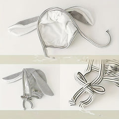 Baby Striped Rabbit Ear Cap For Spring And Autumn 33cm