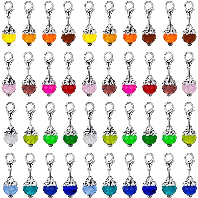 40pcs Crystal Keychain Pendant Key Ring Bag Accessory Necklace Charm