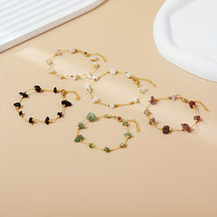 Colorful Natural Stone Beaded Bracelet for Girls