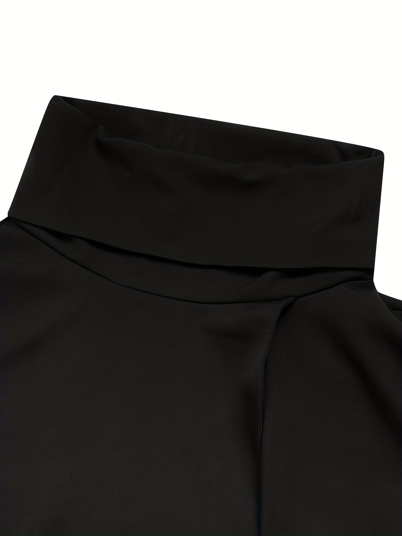 Solid Turtleneck Coat Long Sleeve Outerwear Women's Clothing