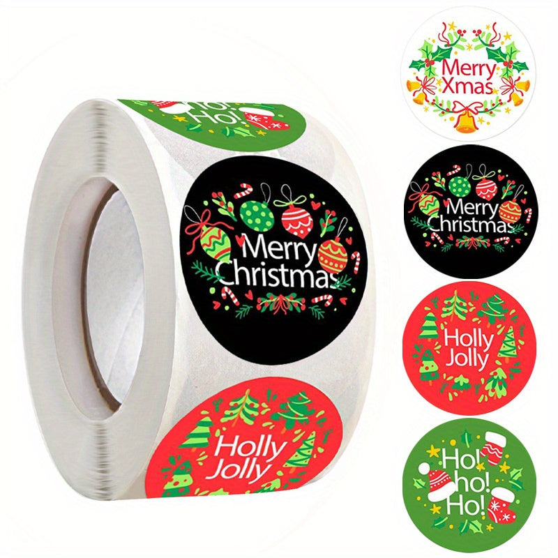 500pcs Christmas Tree Candy Stickers 2 Holiday Decor Label For Packaging