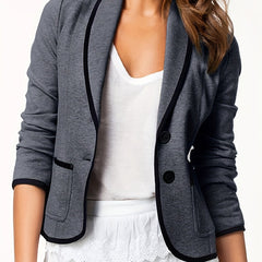 Shawl Collar Blazer with Contrast Trim