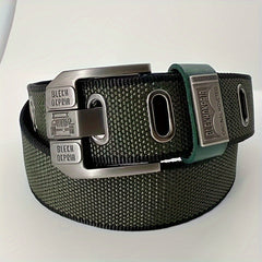 Men's Breathable Nylon Belt Double sided Alloy Pin Buckle