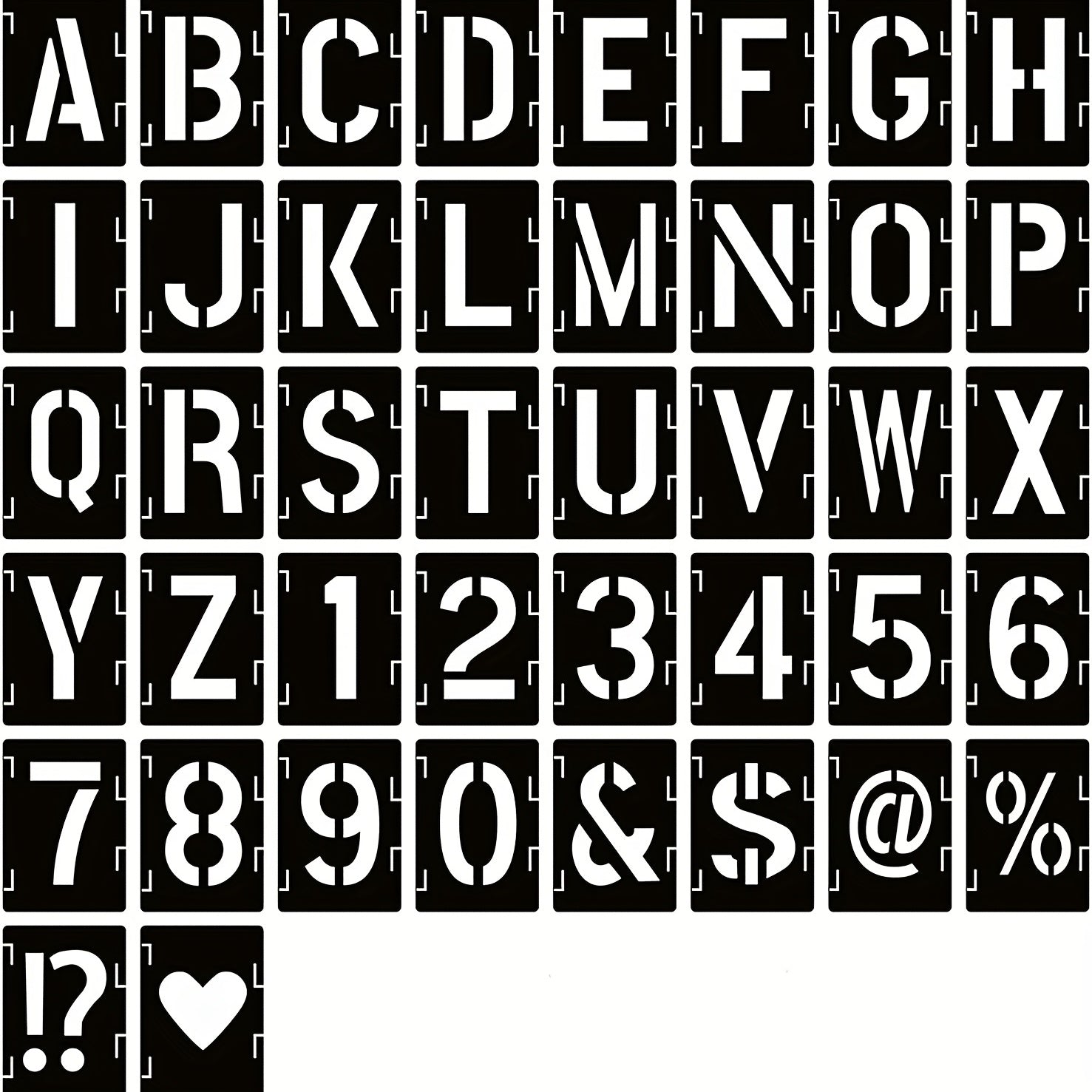 42pcs Numbers Stencil Kit for Painting Reusable Alph Interlocking Stencil