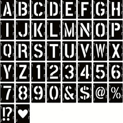 42pcs Numbers Stencil Kit for Painting Reusable Alph Interlocking Stencil