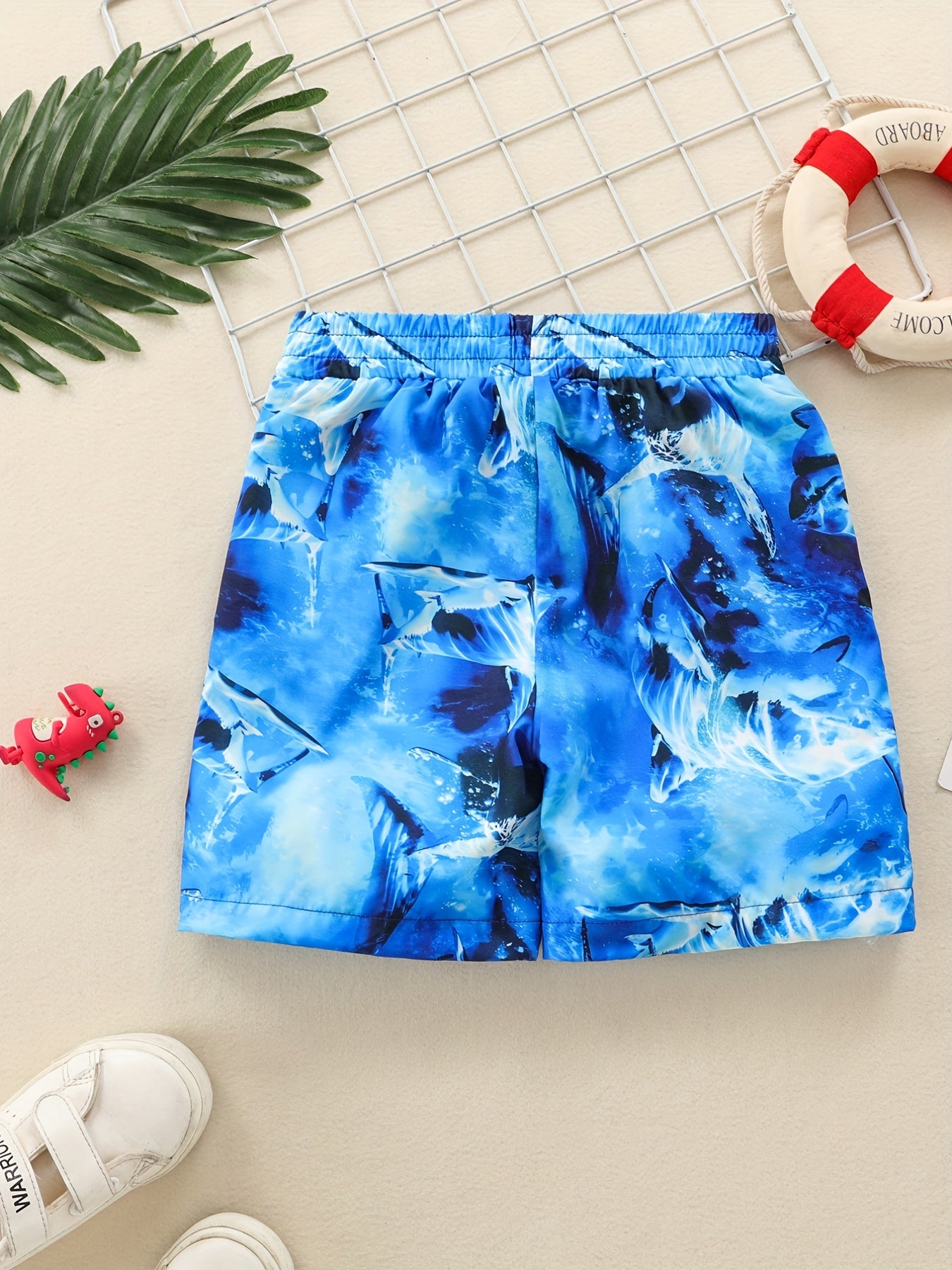 Boys Dolphin Print Shorts for Vacation Beach Kids Summer