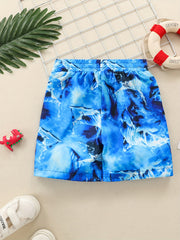 Boys Dolphin Print Shorts for Vacation Beach Kids Summer