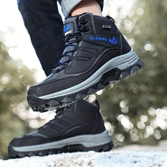 Men's Warm Plush Lining Hiking Boots Durable Non Slip Snow Boots