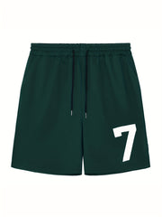 Men's Stretchy Athletic Print Shorts with Drawstring Waist