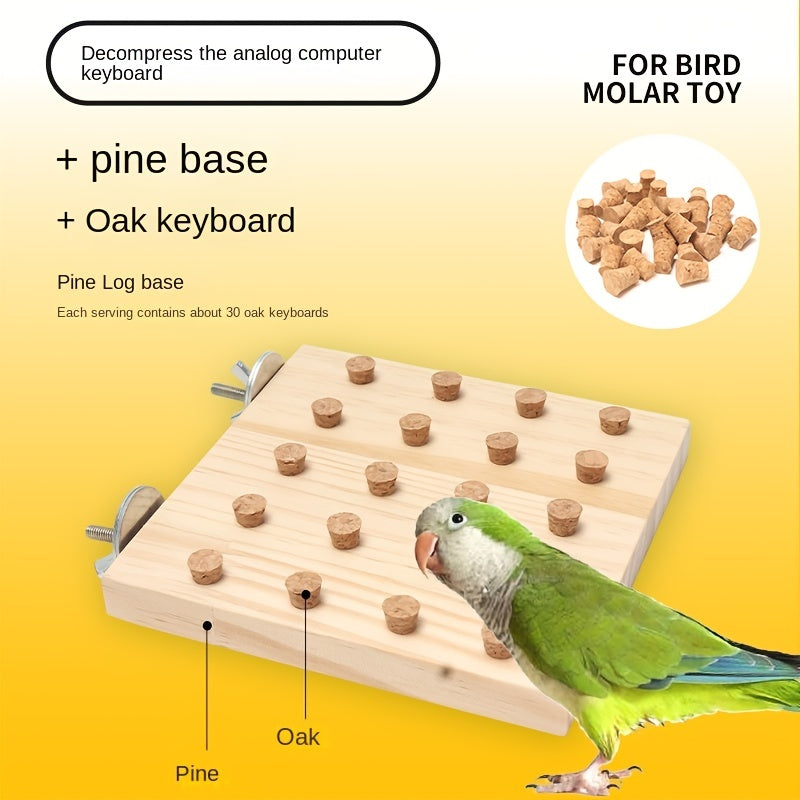 Wooden Bird Training Toy Building Block Puzzle Toy Parrot Gnawing Grinding Toy