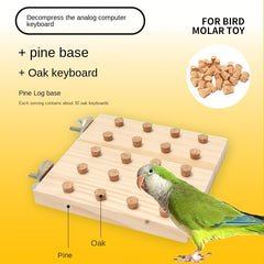 Wooden Bird Training Toy Building Block Puzzle Toy Parrot Gnawing Grinding Toy