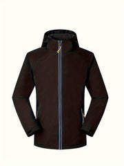 Fleece Liner Hooded Outdoor Jacket With Zipper Pockets