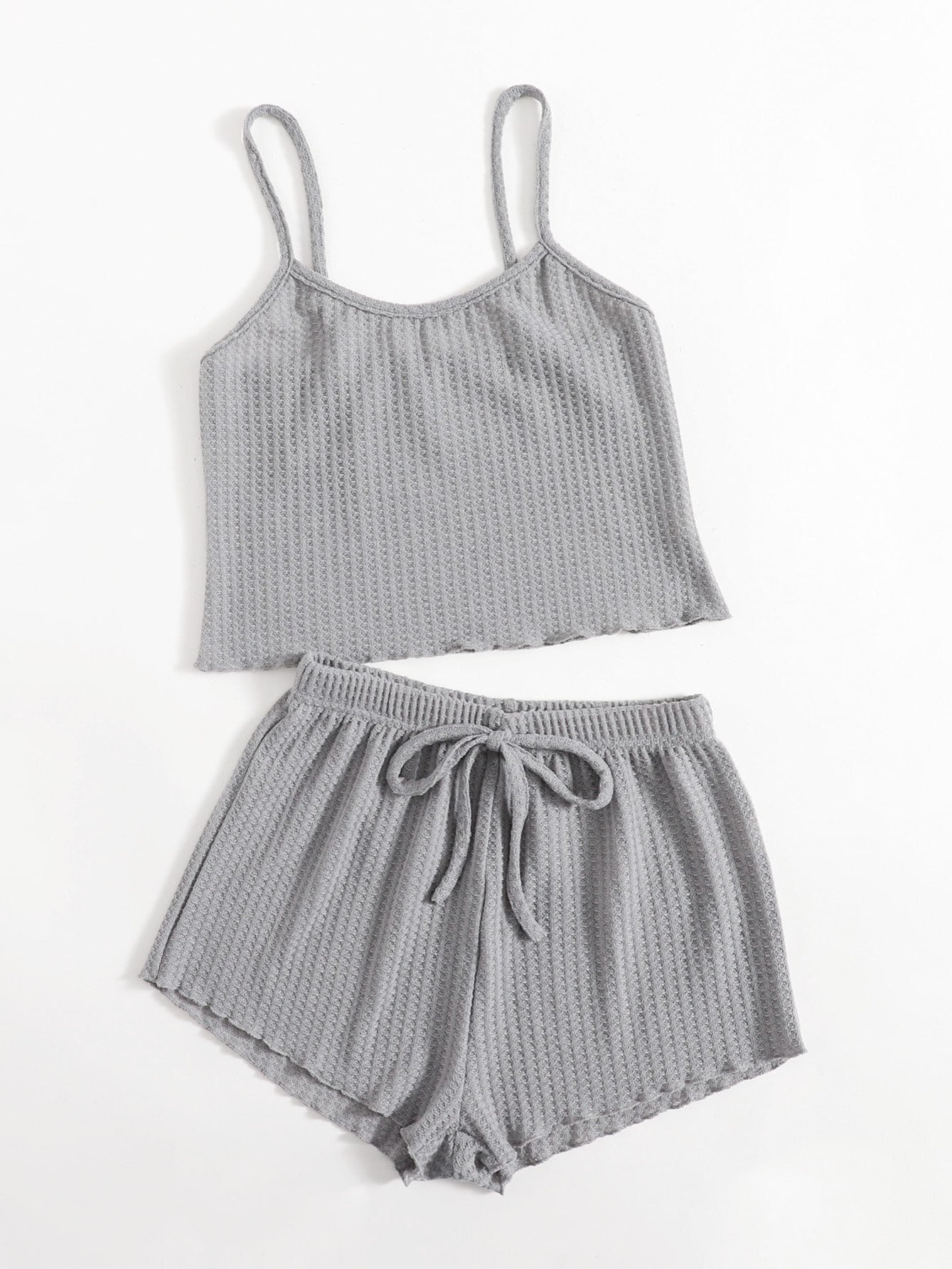 Textured Pajama Set Cami Top & Shorts Women's Sleepwear