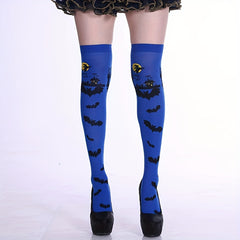 5 Pairs Halloween Bat Thigh High Socks Over The Knee Stockings