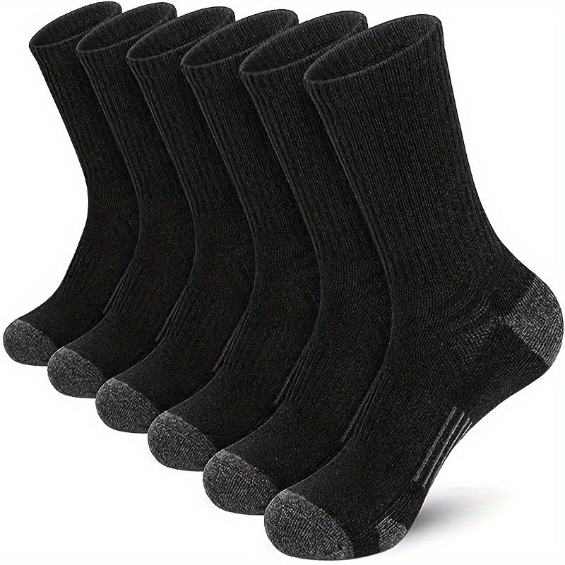 3 Pairs Men's Mid Crew Sport Socks - Sweat Absorbing, Comfy, Breathable