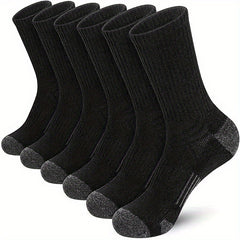 3 Pairs Men's Mid Crew Sport Socks - Sweat Absorbing, Comfy, Breathable