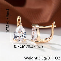 Pink Aqua Stone Clip On Earrings For Women Wedding
