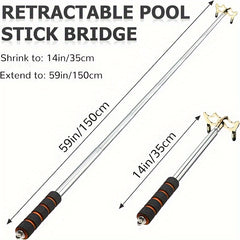 Stainless Steel Cue Holder Retractable Removable Billiard Accessories