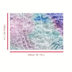 Ultra Soft Plush Rainbow Area Rug Non-slip Fluffy Shaggy Rug