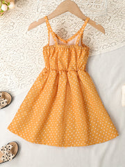 Girls Heart Graphic Suspender Vest Dress For Party Beach Vacation