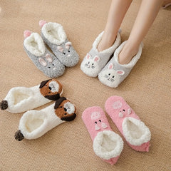 Cute Animal Fuzzy Socks Women's Low Cut Stockings