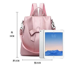 Big Capacity Bow PU Backpack Preppy Style Teenage Girls Schoolbag