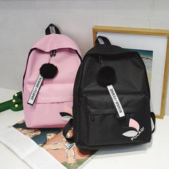 Green School Bag for Teenage Girls College Wind Student Bookbag