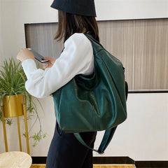 Large Capacity Green Shoulder Bag for Women