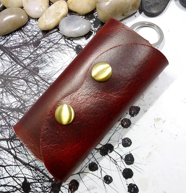 Leather House Key Holder Car Key Case Small Key Organizer Mini Key Bag