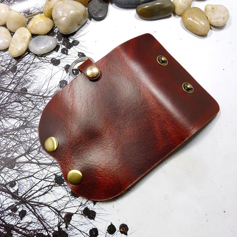 Leather House Key Holder Car Key Case Small Key Organizer Mini Key Bag