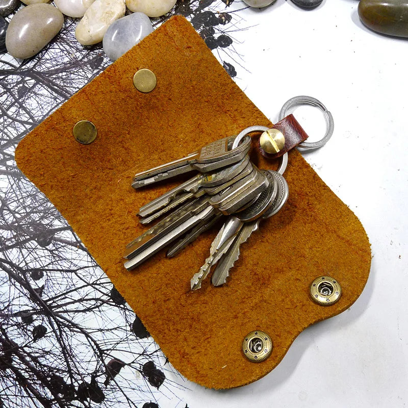 Leather House Key Holder Car Key Case Small Key Organizer Mini Key Bag