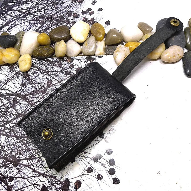 Large Capacity Leather Key Holder Pulling-Out Keys Pouch Organizer Case