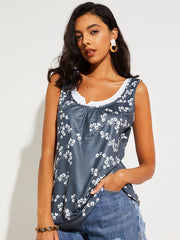 Floral Print Sleeveless Tank Top for Women