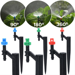 20pcs 90 180 360 Degree Misting Nozzle Stake 1 4'' Barb Garden Irrigation