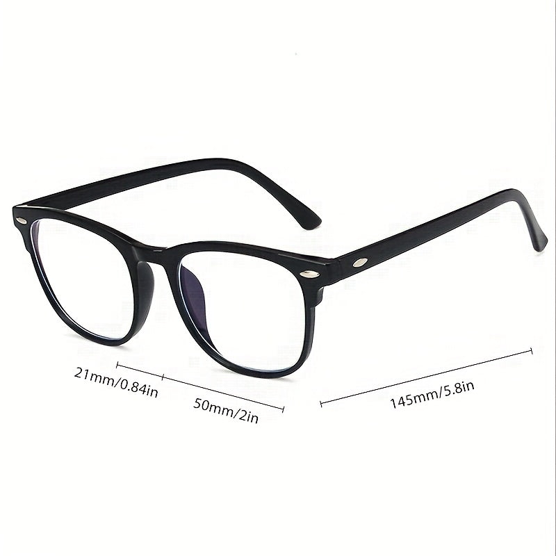 Square Frame Clear Glasses Rivet Decor Eyewear
