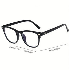 Square Frame Clear Glasses Rivet Decor Eyewear