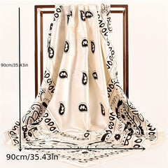 Vintage Paisley Print Bandana Silk Scarf for Women