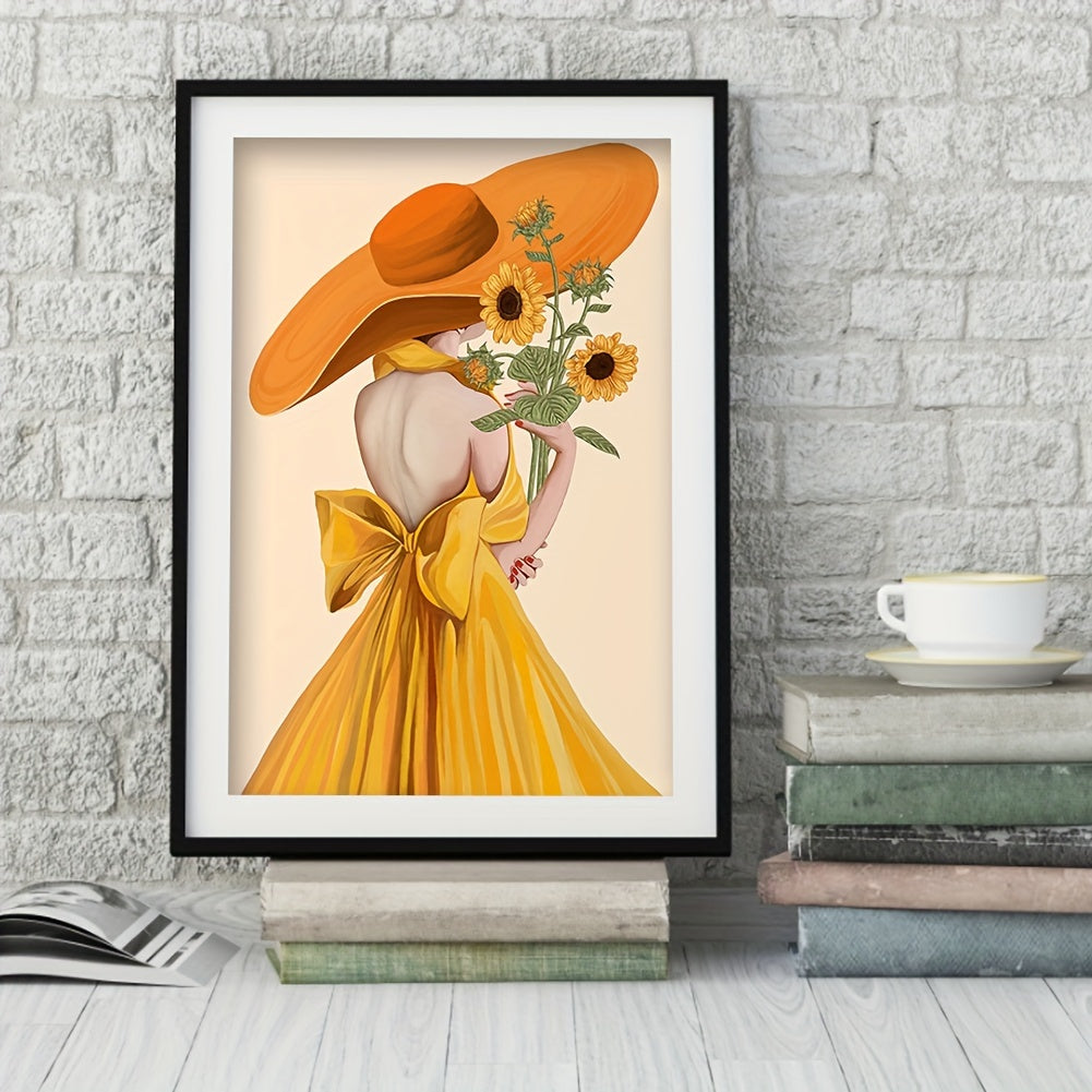 11CT DIY Sunflower Girl Cross Stitch Kit - Full Embroidery Art