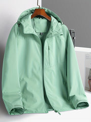 Women's Hooded Zip Up Jacket Solid