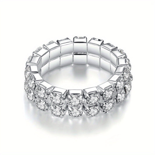 Men's Elastic Ring with Artificial Diamond